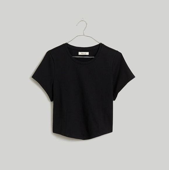 Madewell Heavyweight Jersey Crewneck Tee in True Black size XS NWT NN143 - Picture 1 of 9